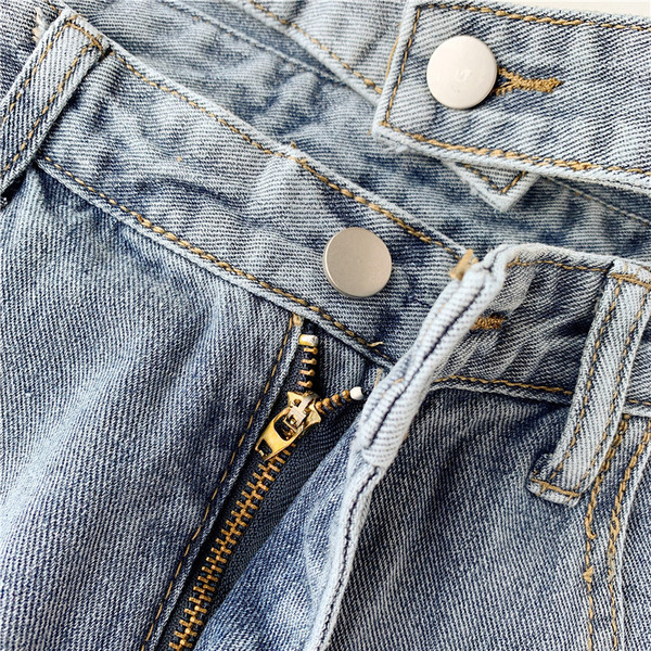 Blugi largi de dama cu talie inalta