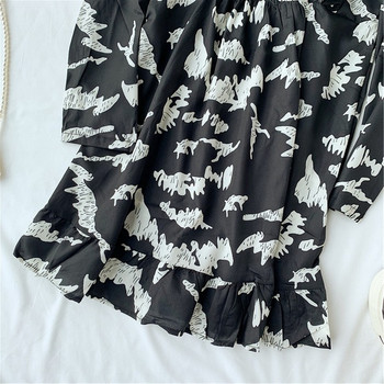 Rochie modernă de damă cu mâneci lungi de culoare neagră