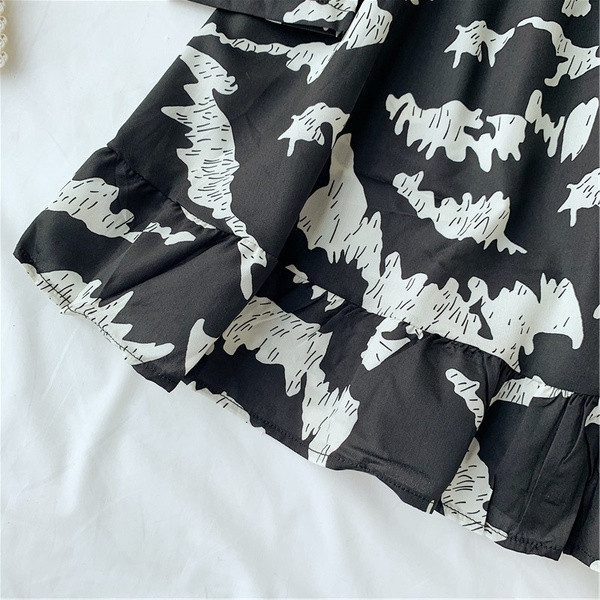 Rochie modernă de damă cu mâneci lungi de culoare neagră