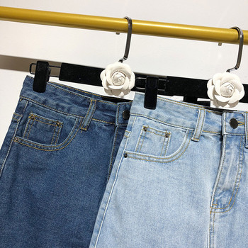 Fusta de dama scurta din denim cu buzunare in doua culori