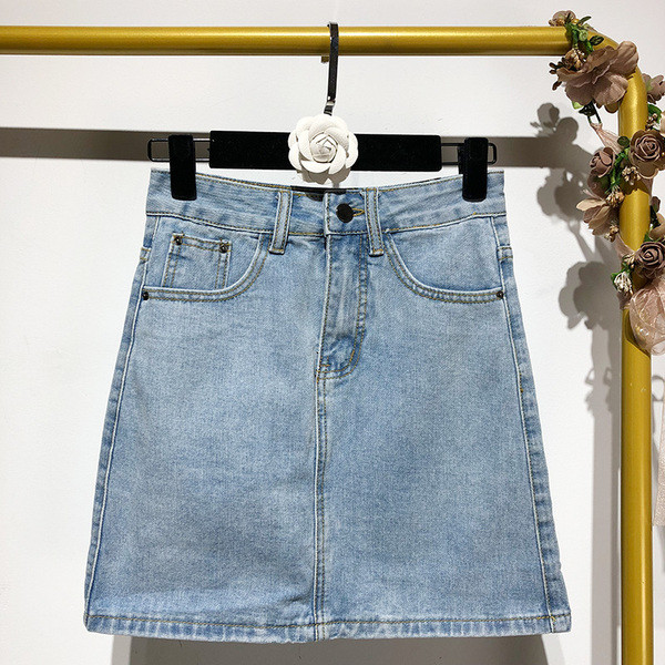 Fusta de dama scurta din denim cu buzunare in doua culori