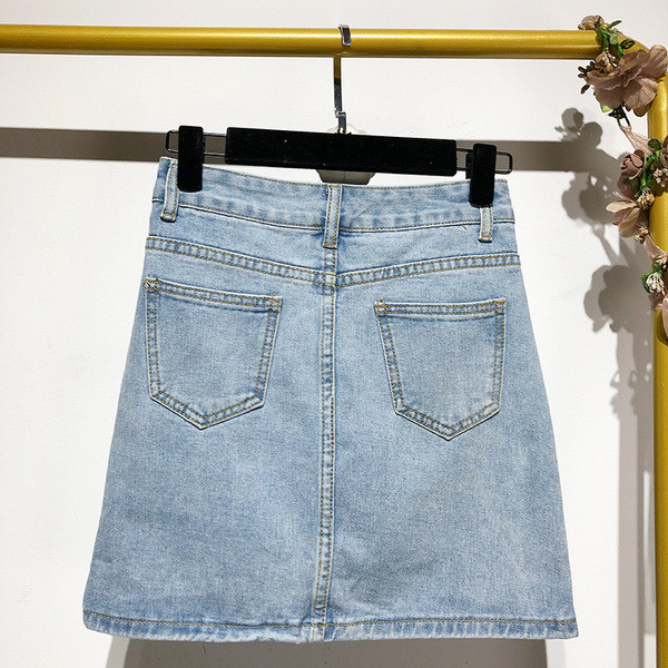 Fusta de dama scurta din denim cu buzunare in doua culori