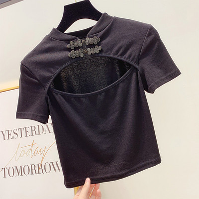 Bluză de damă modernă cu mâneci scurte în trei culori