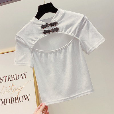 Bluză de damă modernă cu mâneci scurte în trei culori