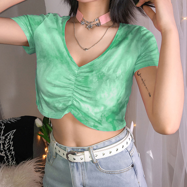 Bluză casual de damă cu decolteu în V în două culori