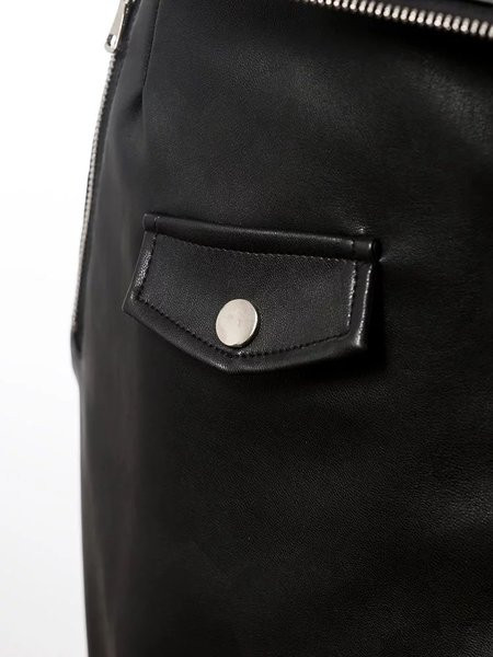 Fusta de dama din piele de culoare neagra