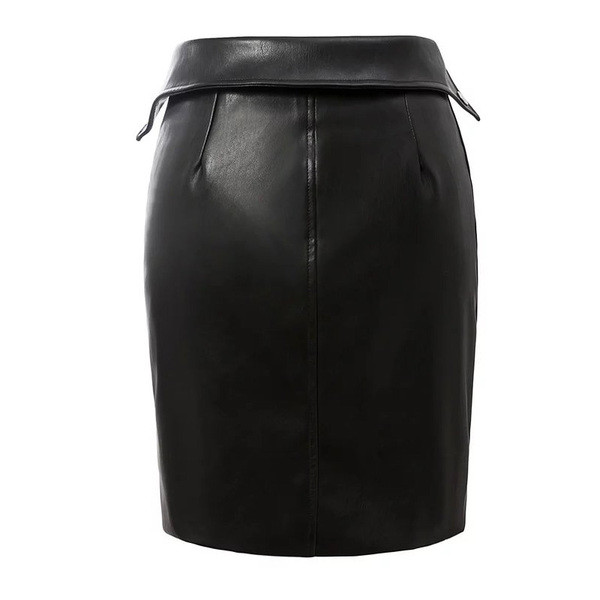 Fusta de dama din piele de culoare neagra