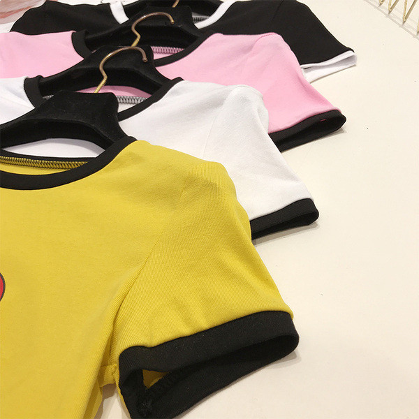 Tricou de dama modern cu maneca scurta in mai multe culori