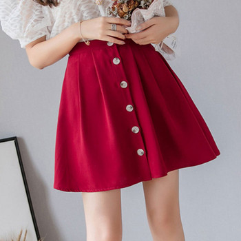 Fusta de dama moderna in trei culori cu nasturi