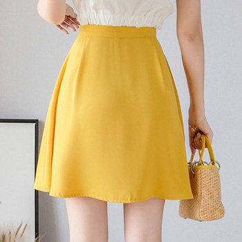 Fusta de dama moderna in trei culori cu nasturi