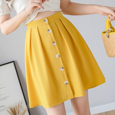 Fusta de dama moderna in trei culori cu nasturi