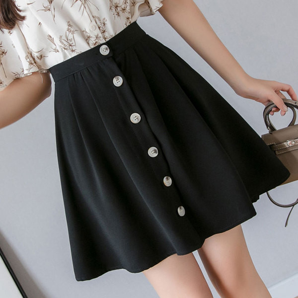 Fusta de dama moderna in trei culori cu nasturi