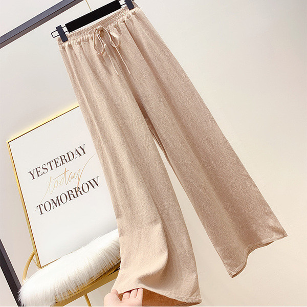 Pantaloni de dama cu talie inalta si cravate in patru culori