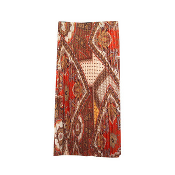 Fusta lunga plisata cu model cu model