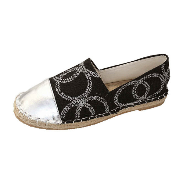 Pantofi casual dama in negru si argintiu