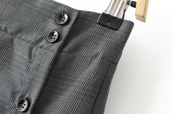 Fusta de dama asimetrica cu nasturi in negru