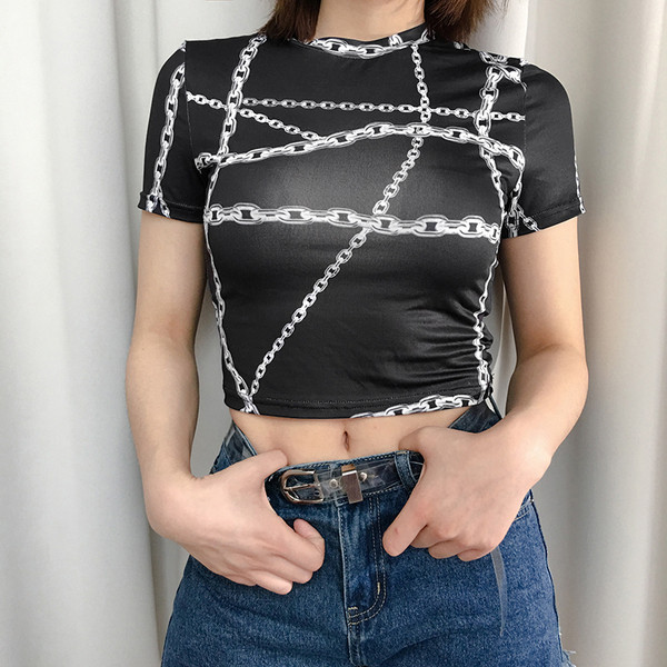 Bluză scurtă de damă casual în negru