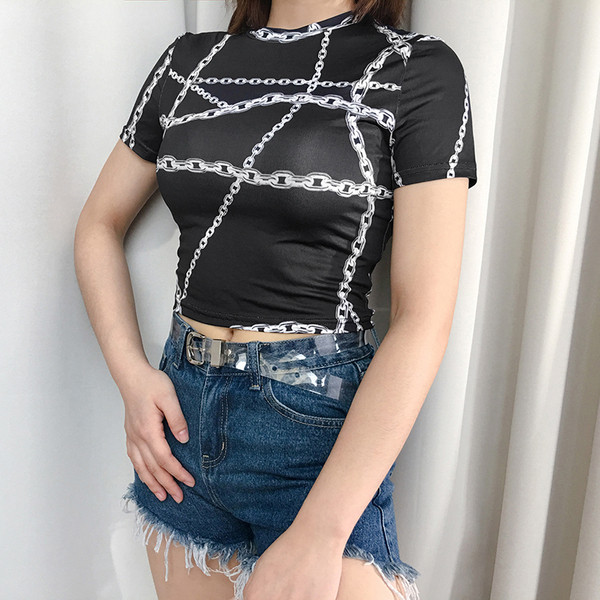 Bluză scurtă de damă casual în negru