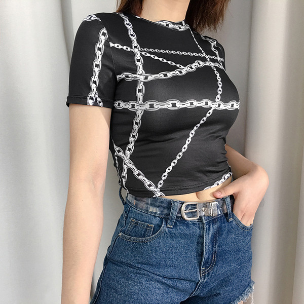 Bluză scurtă de damă casual în negru