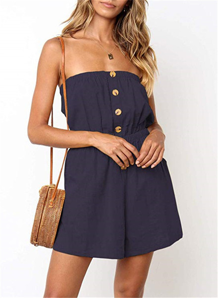 Salopeta de dama moderna fara bretele cu nasturi in mai multe culori