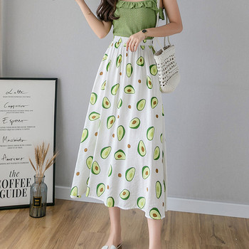 Model casual de dama croiat fusta cu talie inalta