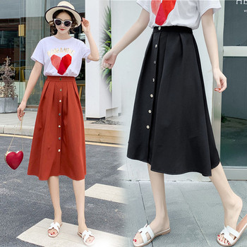 Актуална дамска пола с копчета-в два цвята