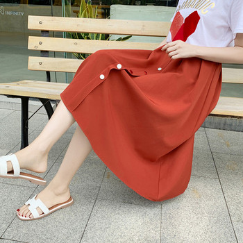 Актуална дамска пола с копчета-в два цвята