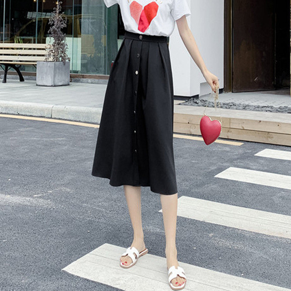 Актуална дамска пола с копчета-в два цвята