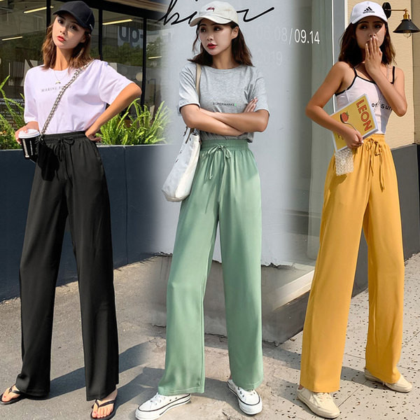 Pantaloni casual dama in trei culori-cu cravate