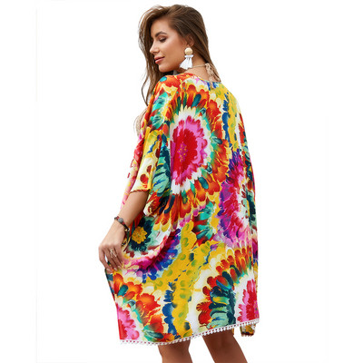 Pareo de dama modern cu model floral in doua culori