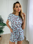 Salopeta scurta dama casual cu model leopard in mai multe culori