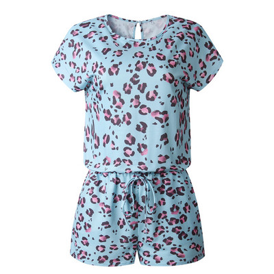 Salopeta scurta dama casual cu model leopard in mai multe culori