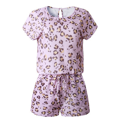 Salopeta scurta dama casual cu model leopard in mai multe culori