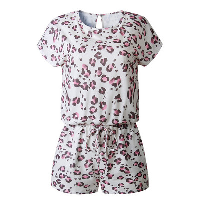 Salopeta scurta dama casual cu model leopard in mai multe culori