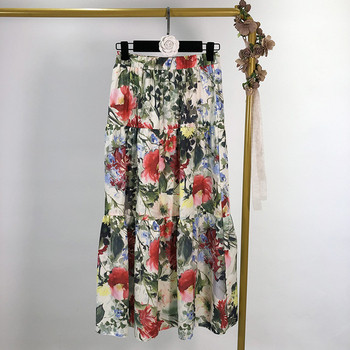 Fusta larga dama cu model floral