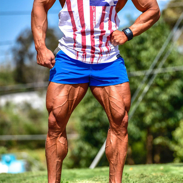 Pantaloni scurți pentru bărbați cu legături în negru, roșu și albastru
