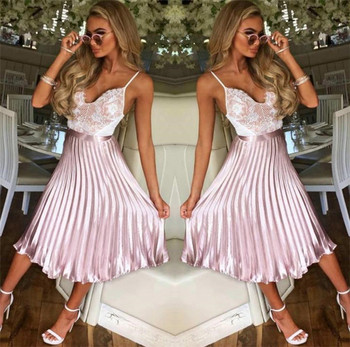 Fusta de dama moderna plisata in doua culori