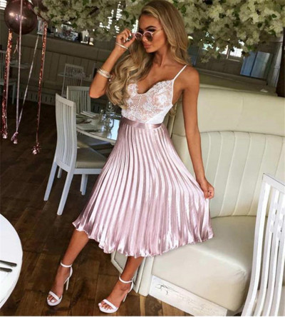 Fusta de dama moderna plisata in doua culori