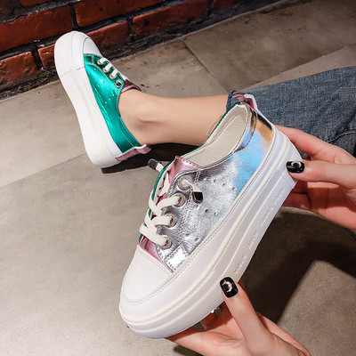 Καθημερινά  γυναικεία αθλητικά παπούτσια με δεσμούς σε δύο χρώματα