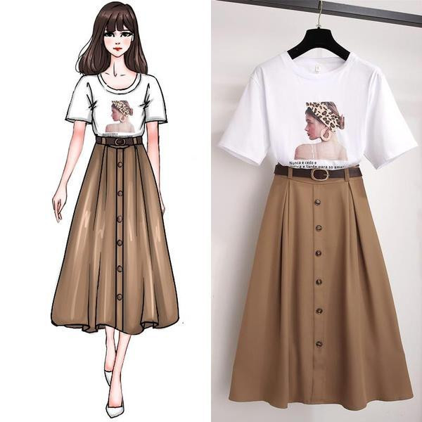 Fusta de dama marime mare cu talie inalta si nasturi in negru si maro