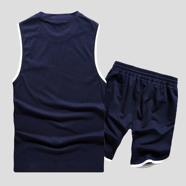 Set zilnic pentru bărbați din două părți în albastru și negru