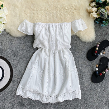 Rochie de dama din dantela de culoare alba