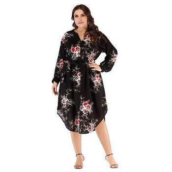 Rochie de dama actuala - model croiat cu model floral