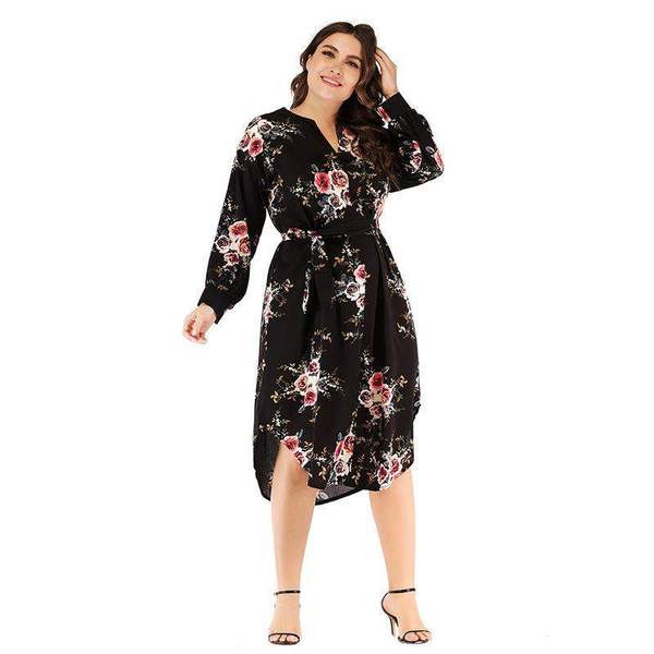 Rochie de dama actuala - model croiat cu model floral