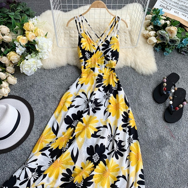 Rochie moderna de dama lunga cu model floral in trei culori