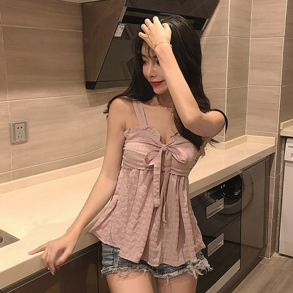 Modern női felső nyakkendővel, négy színben