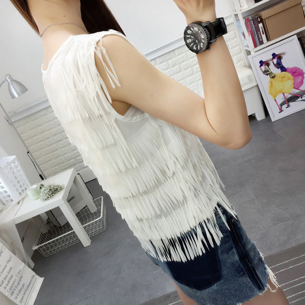 Maieu modern de dama cu franjuri in mai multe culori