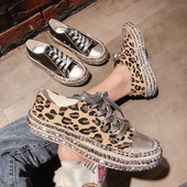 Tenisi casual dama cu imprimeu animal in doua culori