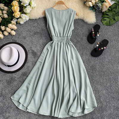 Rochie de dama cu decolteu in V in mai multe culori