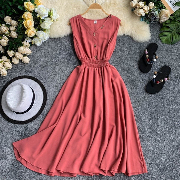 Rochie de dama cu decolteu in V in mai multe culori